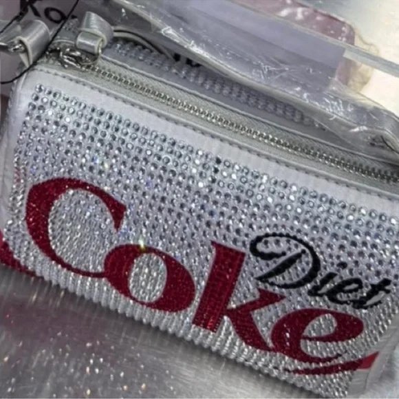 Diet Coke Crystal-Embellished Silver Mini Handbag - Picture 4 of 6